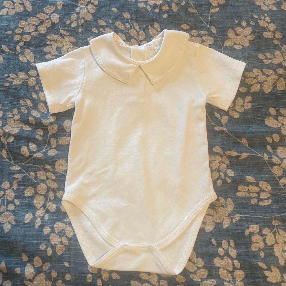 Hug Me First Classy Couture White Pima Cotton Short Sleeve Onesie